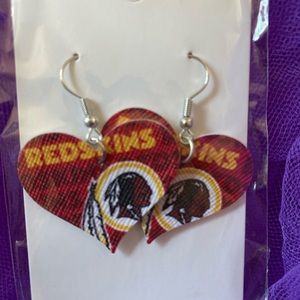 NFL Redskins faux vinyl leather earrings
